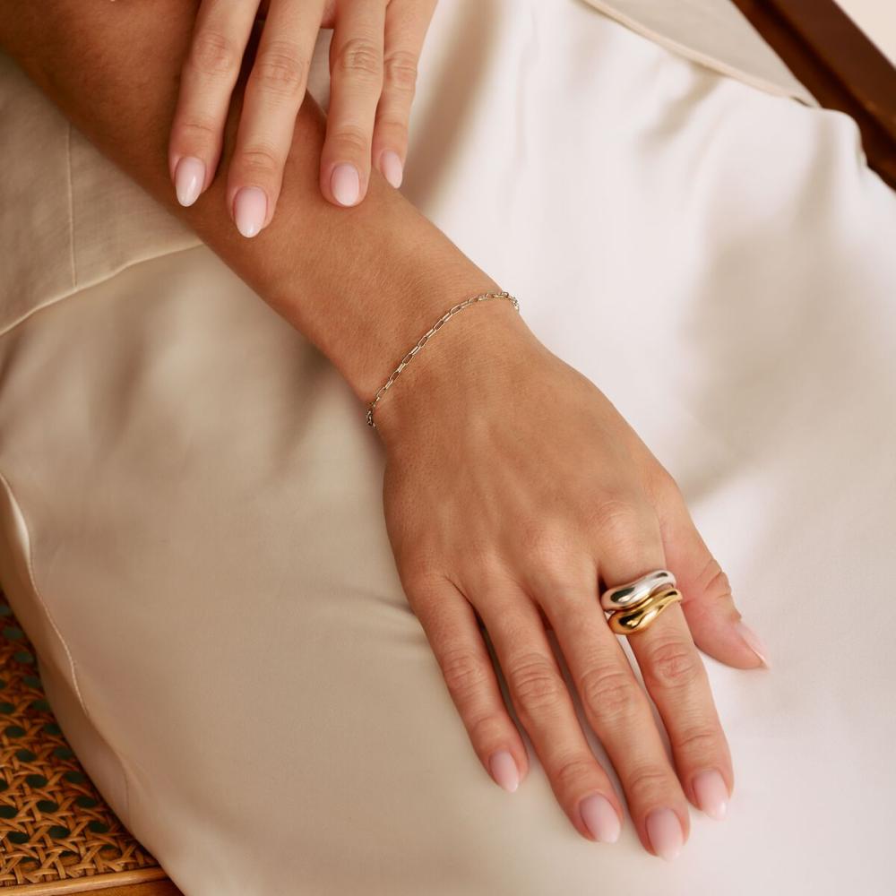 CHARM-ARMBAND PAPERCLIP SILVER