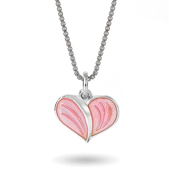 Halsband rosa hjärta inkl kedja