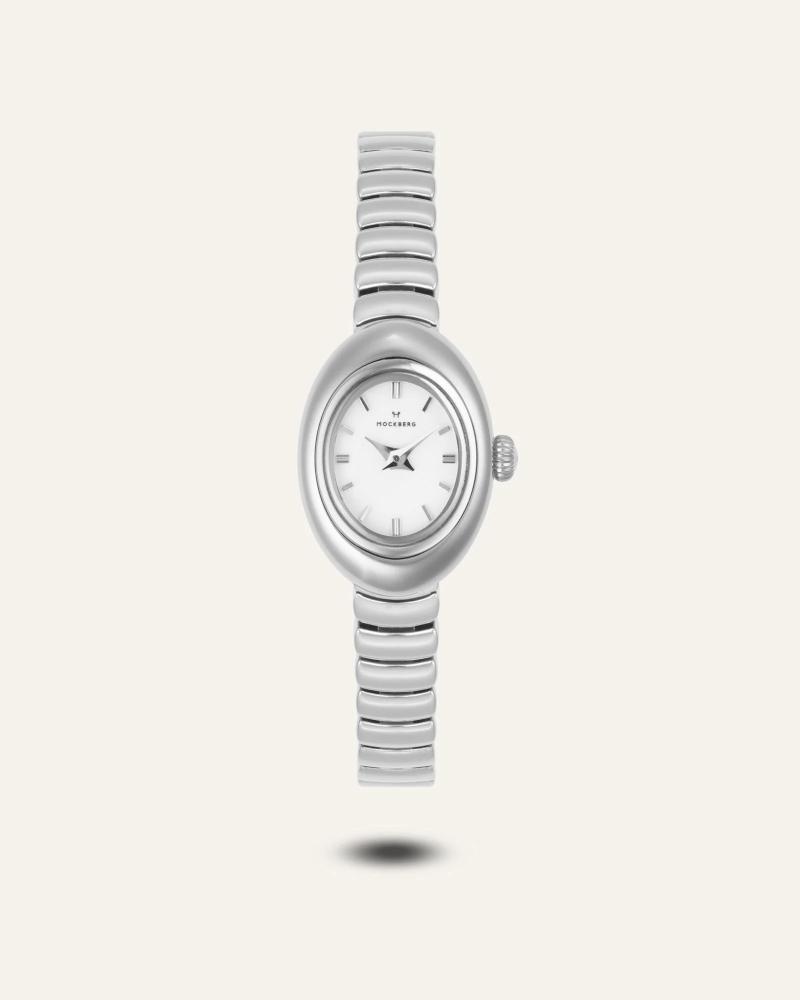 Belle Oval petite steel watch
