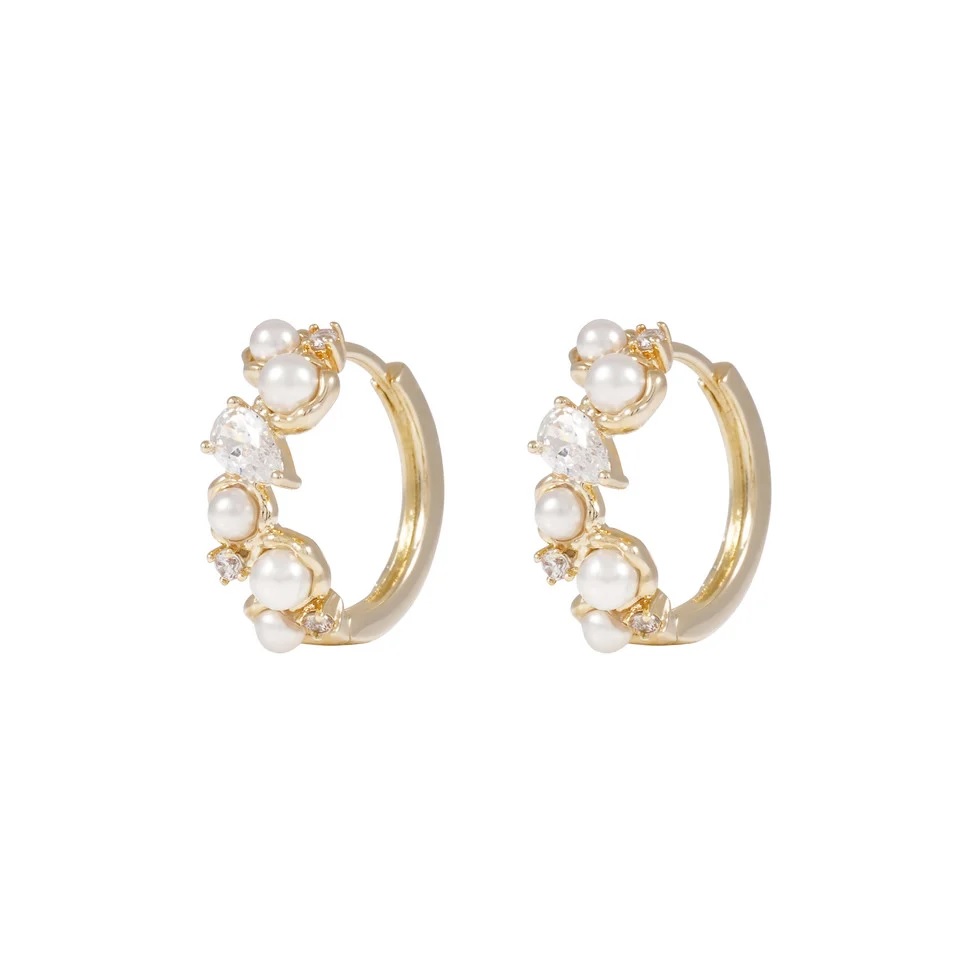 Brittany sparkling ring ear g/white