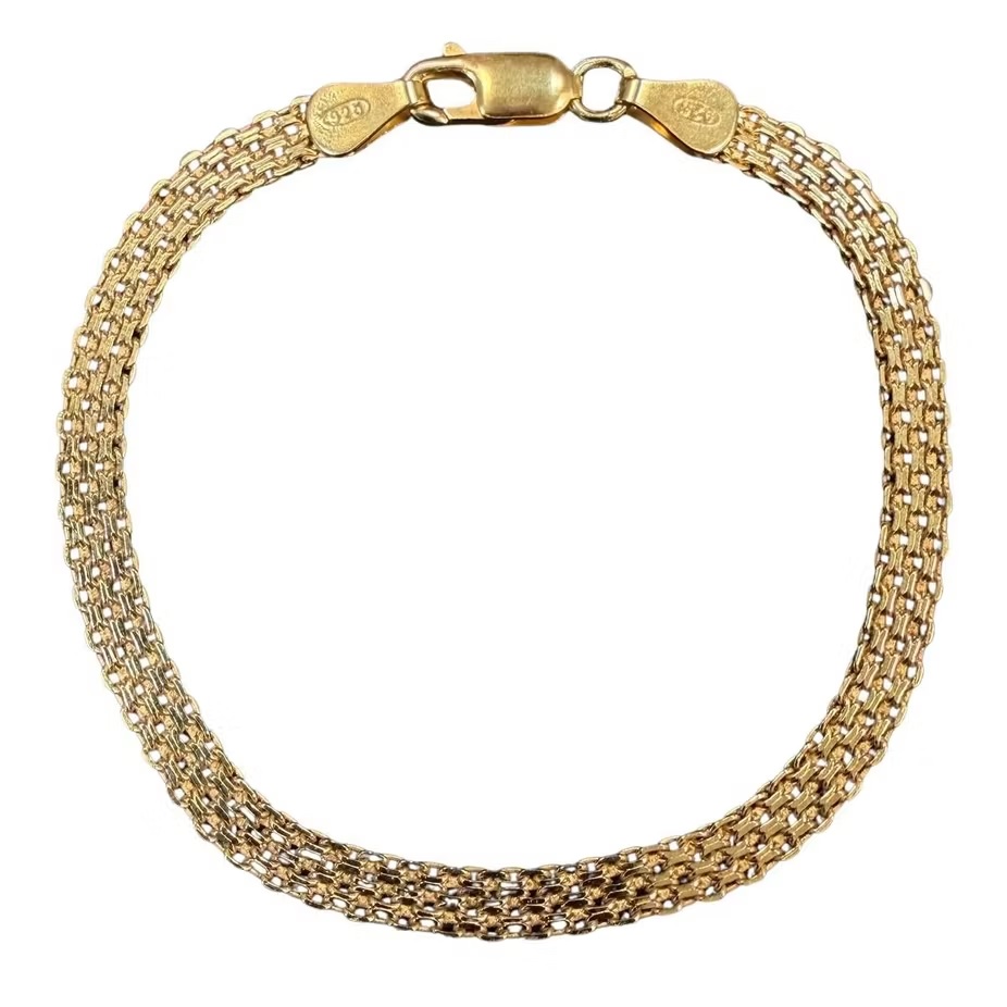 X-länk Diamond cut 18cm 4,4x1mm 925 gp silver