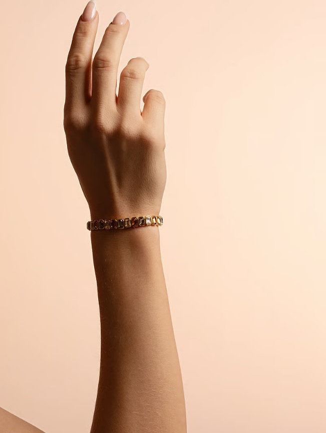 Cathrine crystal brace g/pink mix