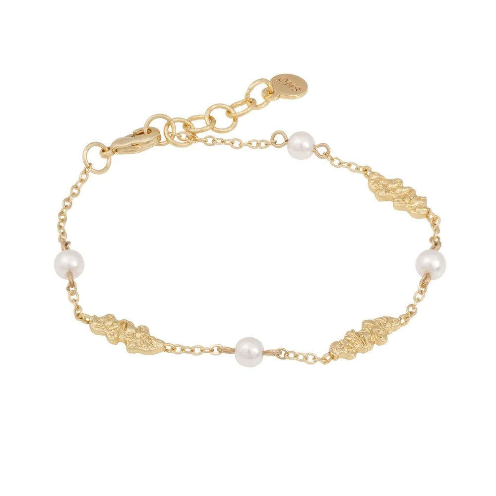 Cat pendant stone brace g/white