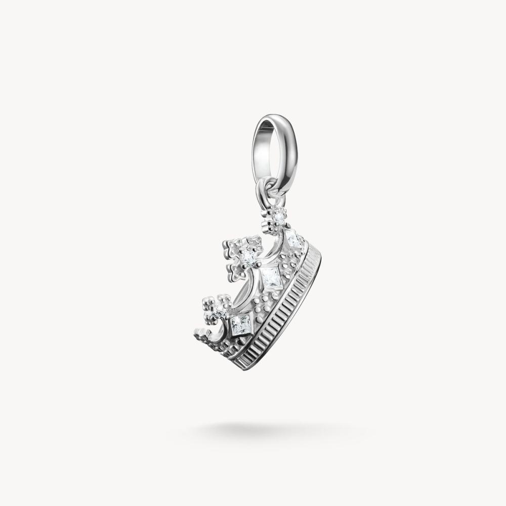 CHARM-HÄNGSMYCKE KRONA MED STENAR CONNECT SILVER