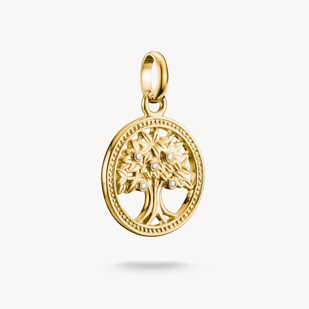 CHARM-HÄNGSMYCKE TREE OF LOVE MED STENAR CONNECT GULDPLÄTERAD