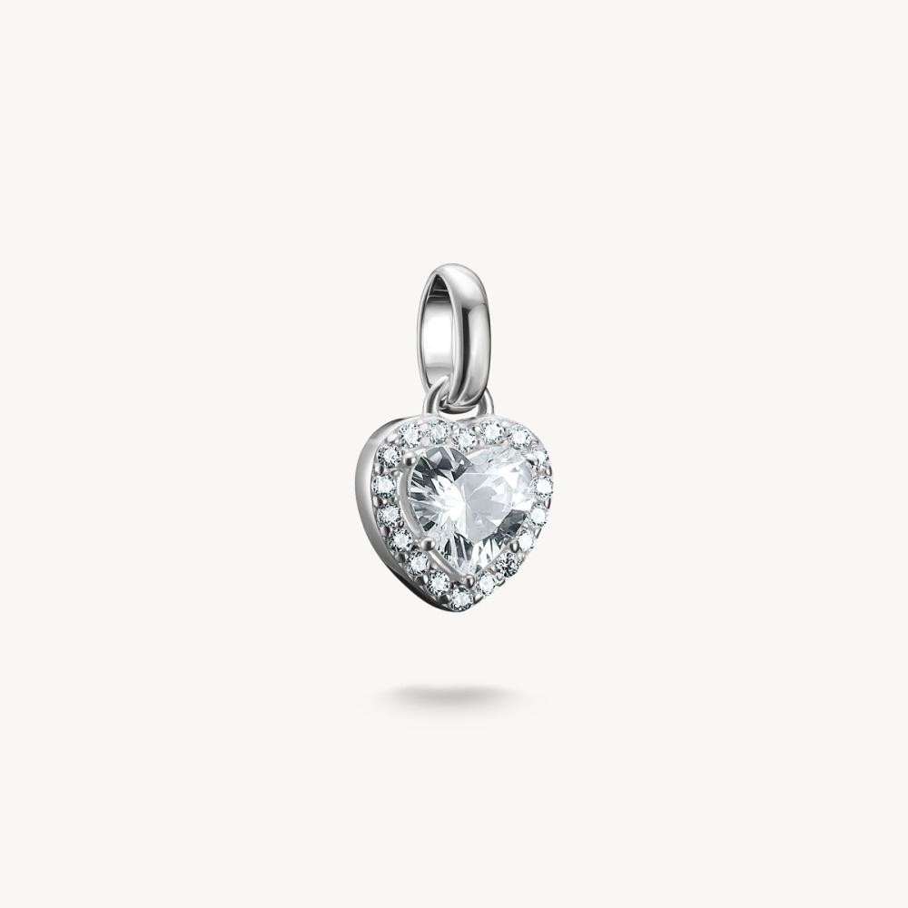 CHARM-HÄNGSMYCKE HJÄRTA MED STENAR CONNECT SILVER