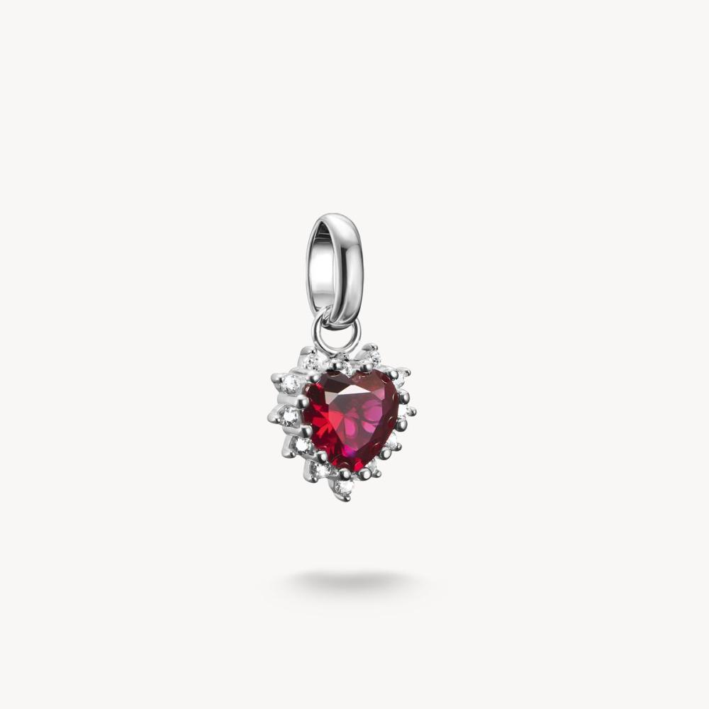 CHARM-HÄNGSMYCKE TRUE ROMANCE RÖTT HJÄRTA CONNECT SILVER