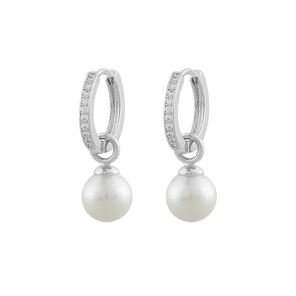 Core pear ring ear s/white