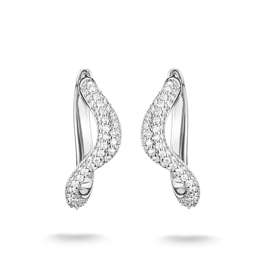CREOLER MED VIT ZIRKONIA I VÅGFORM fluid elegance
