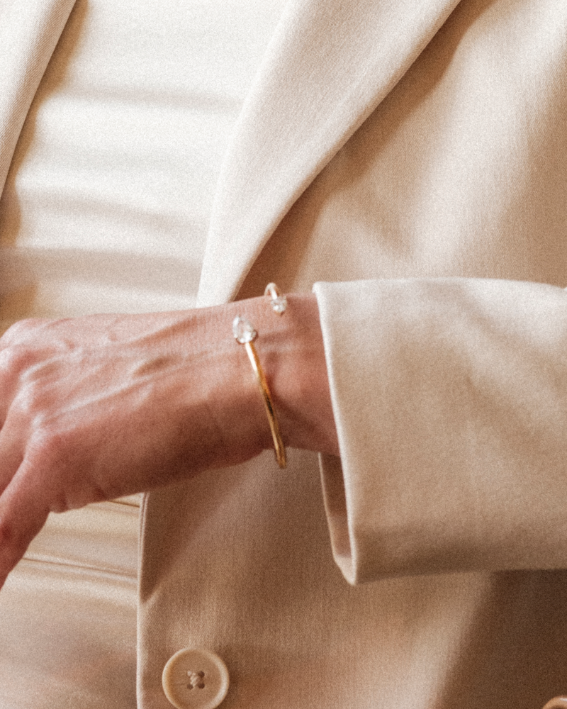 DROP crystal bangle steel