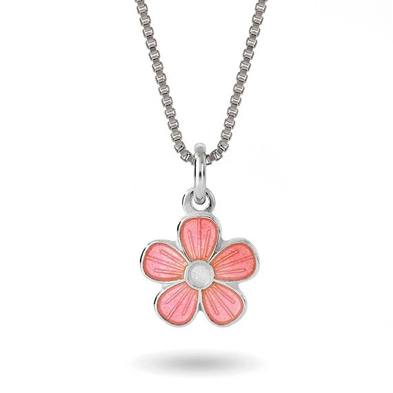 Halsband rosa blomma