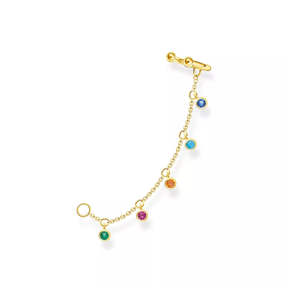 Single earcuff colourful stones