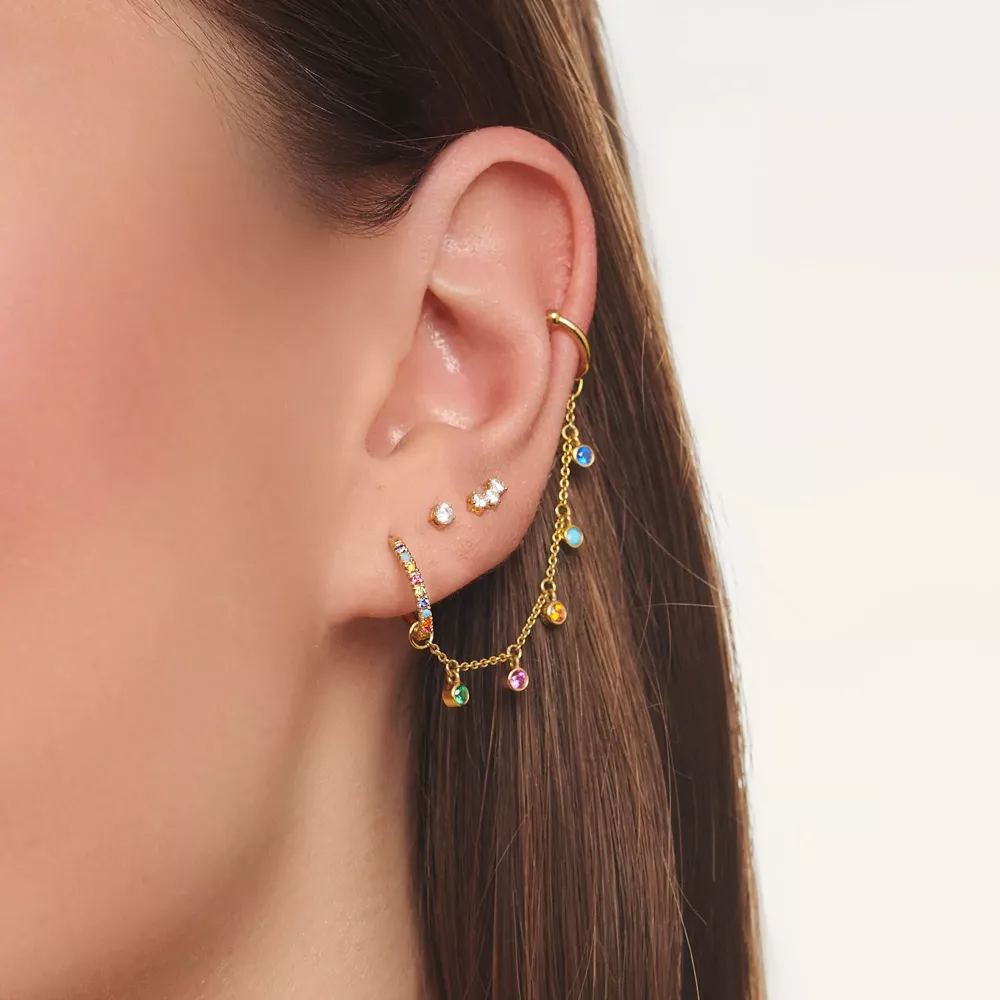 Single earcuff colourful stones