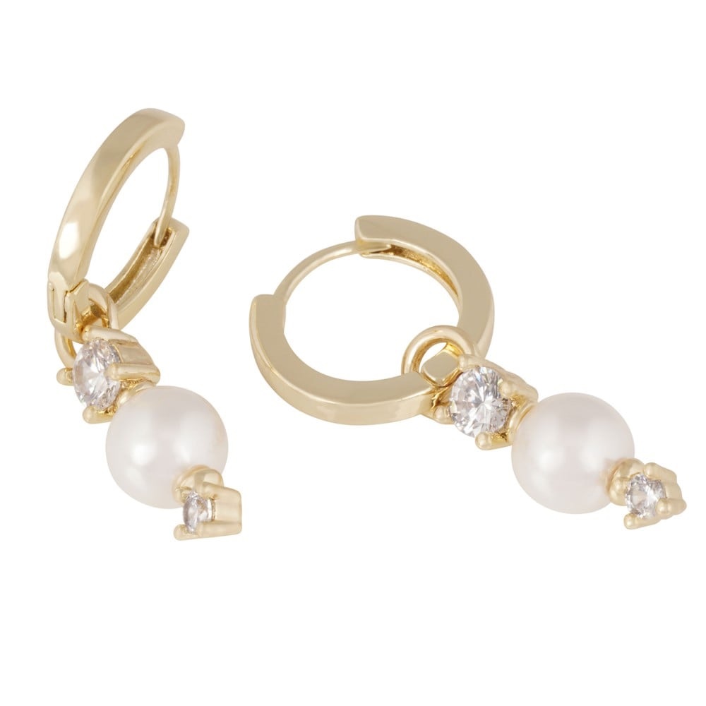Eira pearl combo ring ear g/white