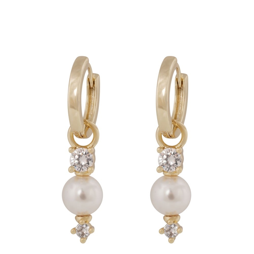 Eira pearl combo ring ear g/white
