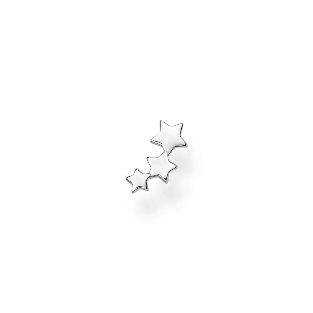 SINGLE EAR STUD STARS SILVER