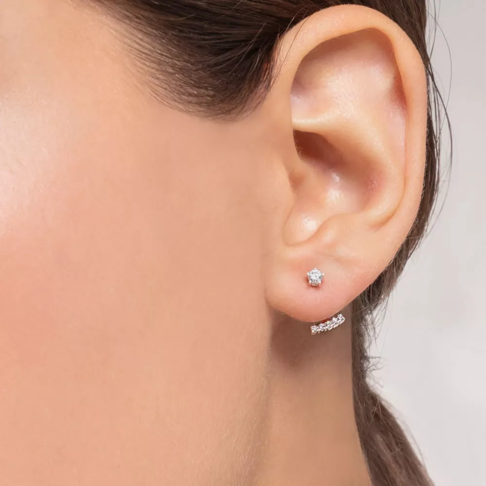 SINGLE EAR STUD, SILVER