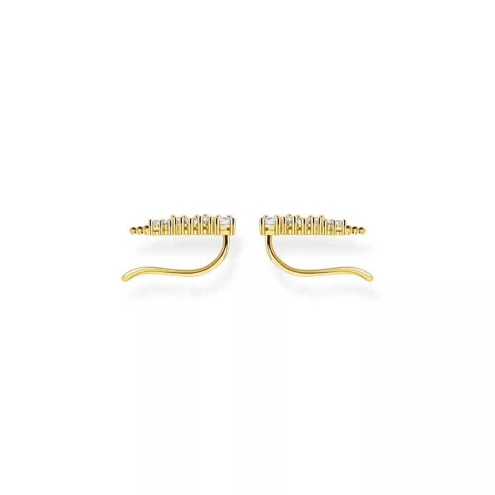 Ear climber white Stones gold