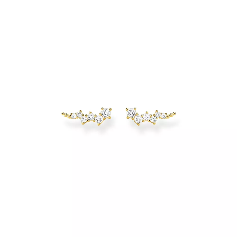 Ear climber white Stones gold