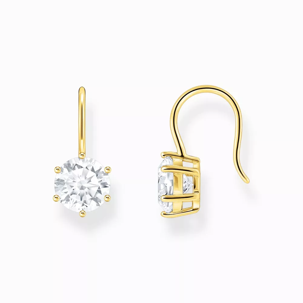 Thomas Sabo gold plated earrings white cz