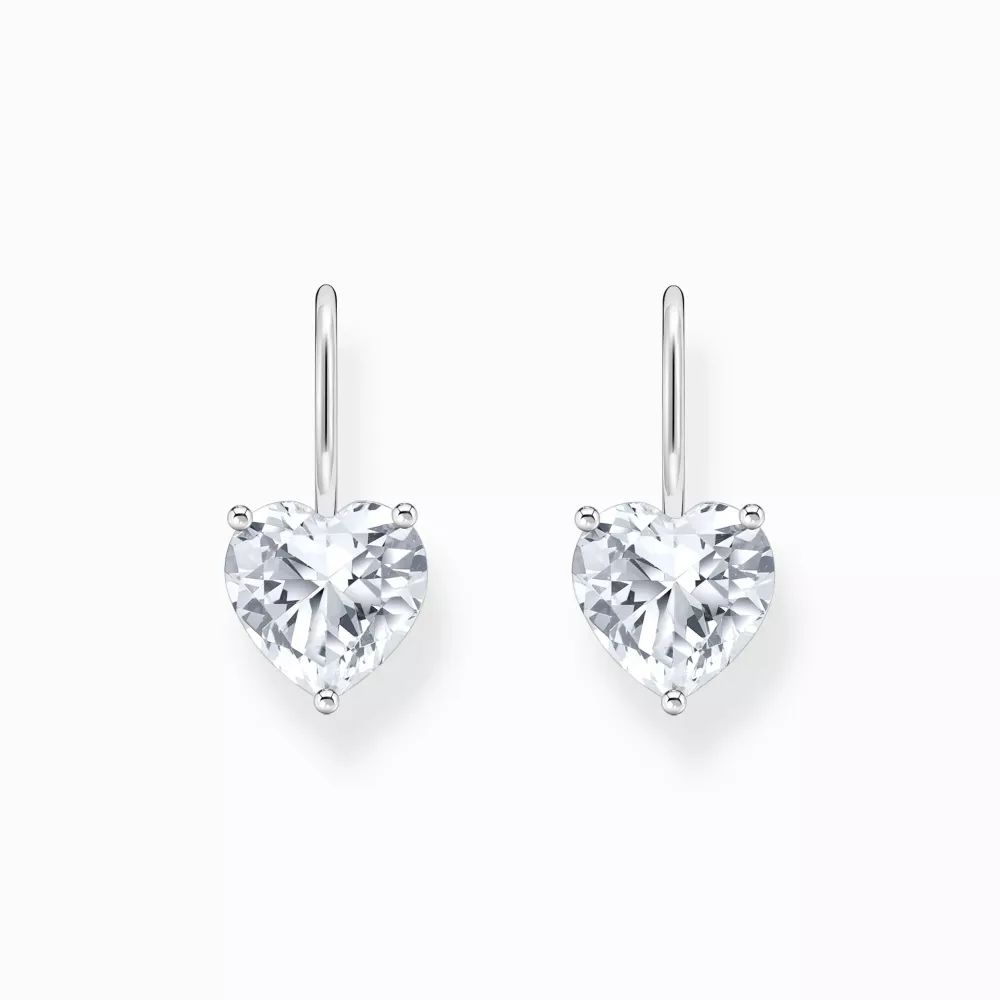 Thomas Sabo earrings white heart-shaped cz