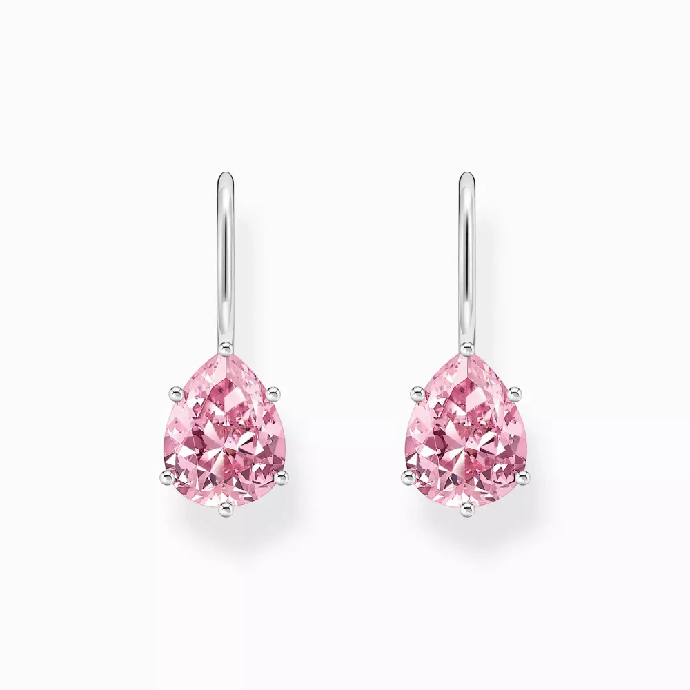 Thomas Sabo earrings pink drop-shaped cz