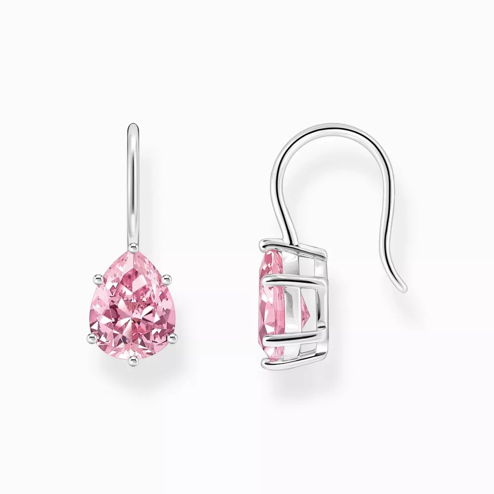 Thomas Sabo earrings pink drop-shaped cz