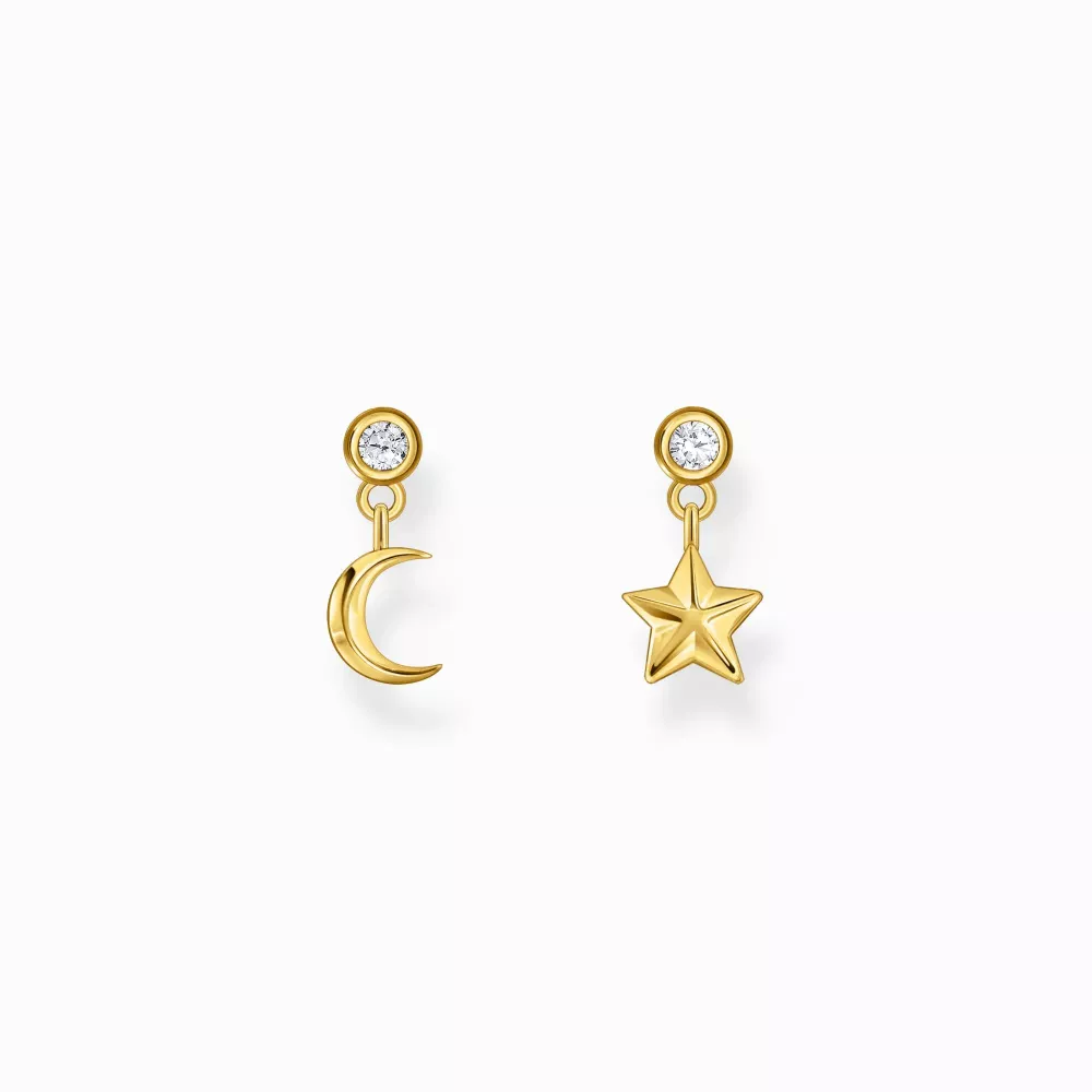 Thomas Sabo gold plated earrings star&moon
