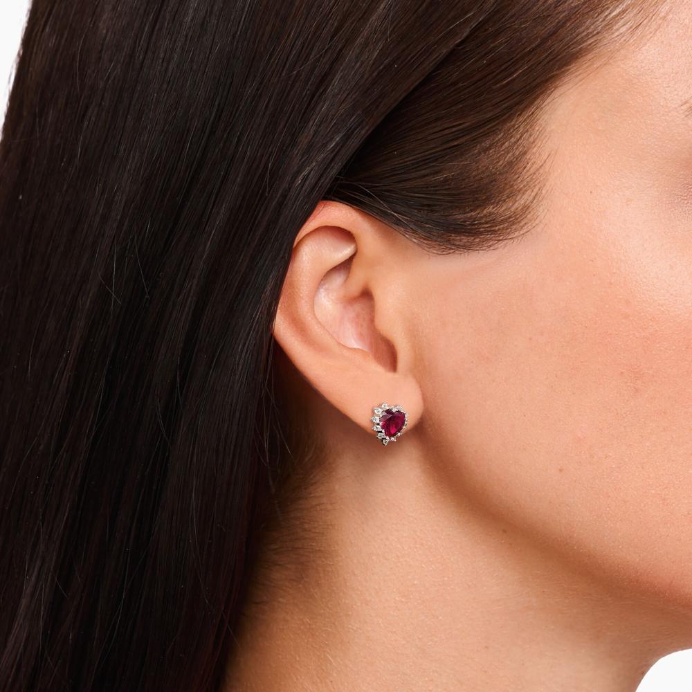 Romance stiftörhängen silver med hjärta