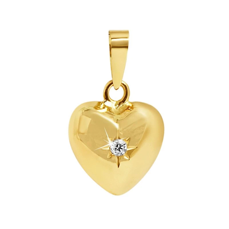Hjärta 18k 10mm med cz i stjärnfattning