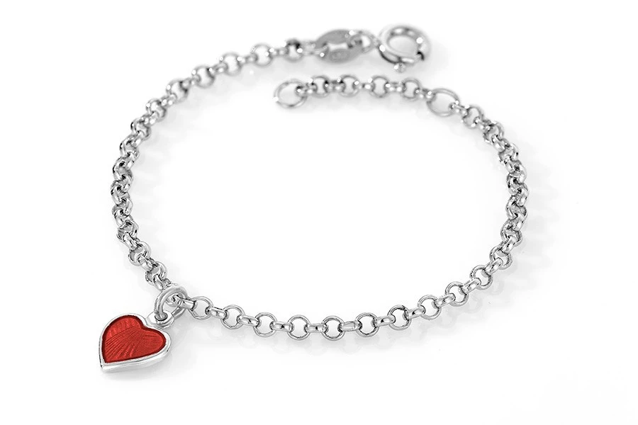 Armband rött hjärta