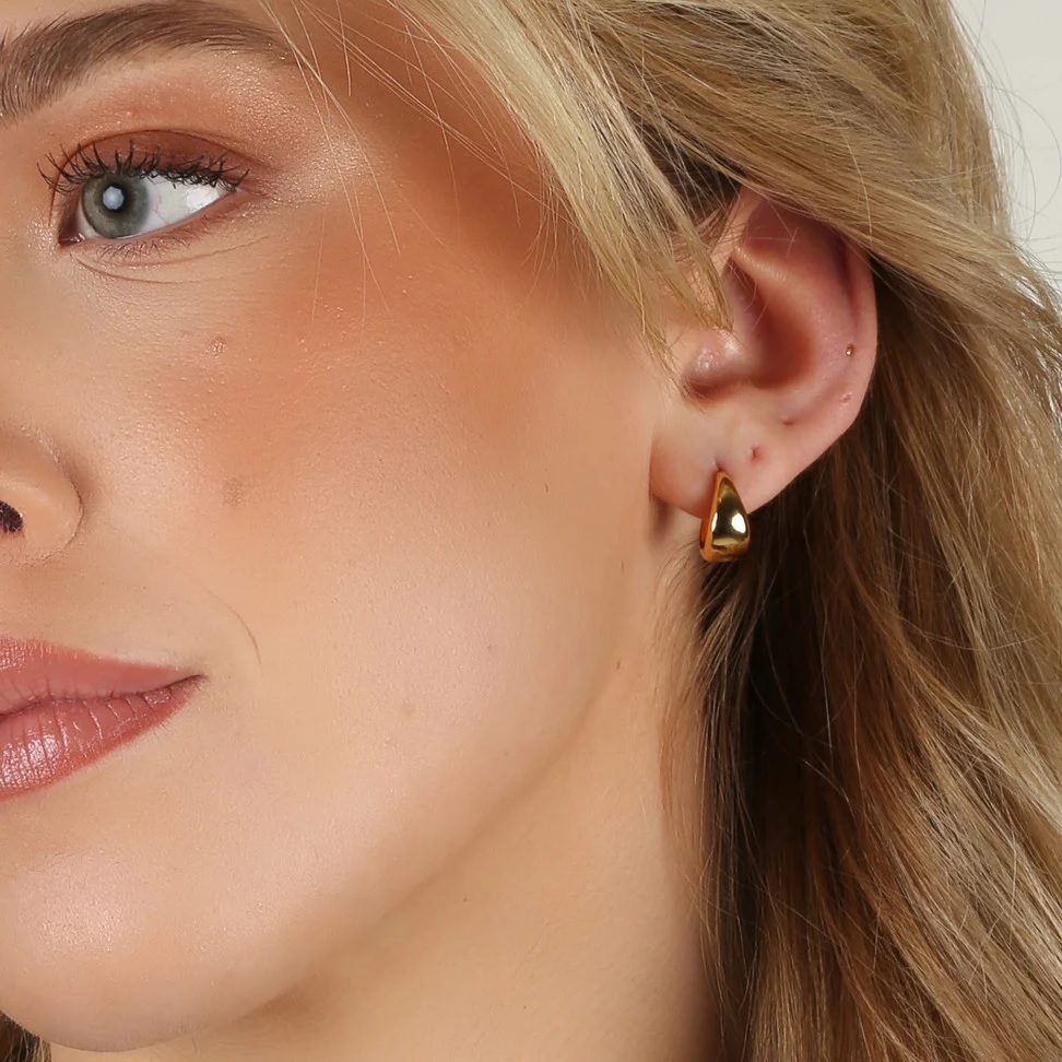 Honey drop ring ear 12mm plain g