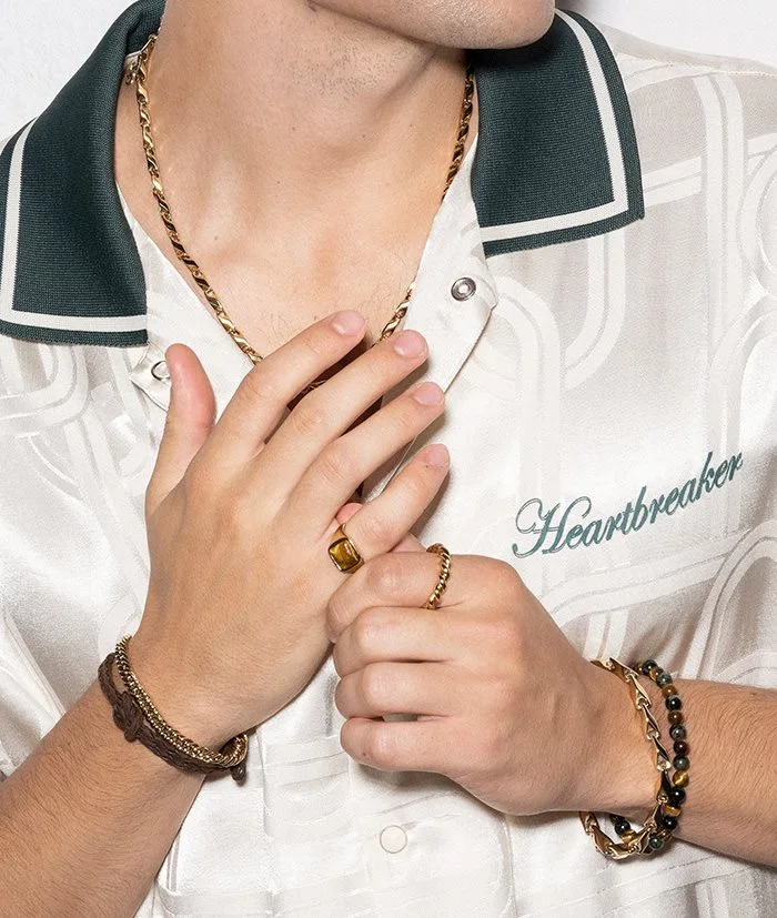 JAMES Wide bracelet Steel