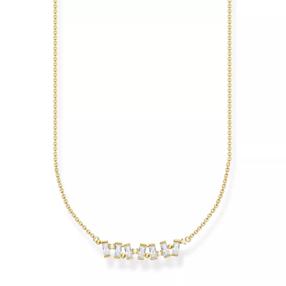 Necklace white stones gold