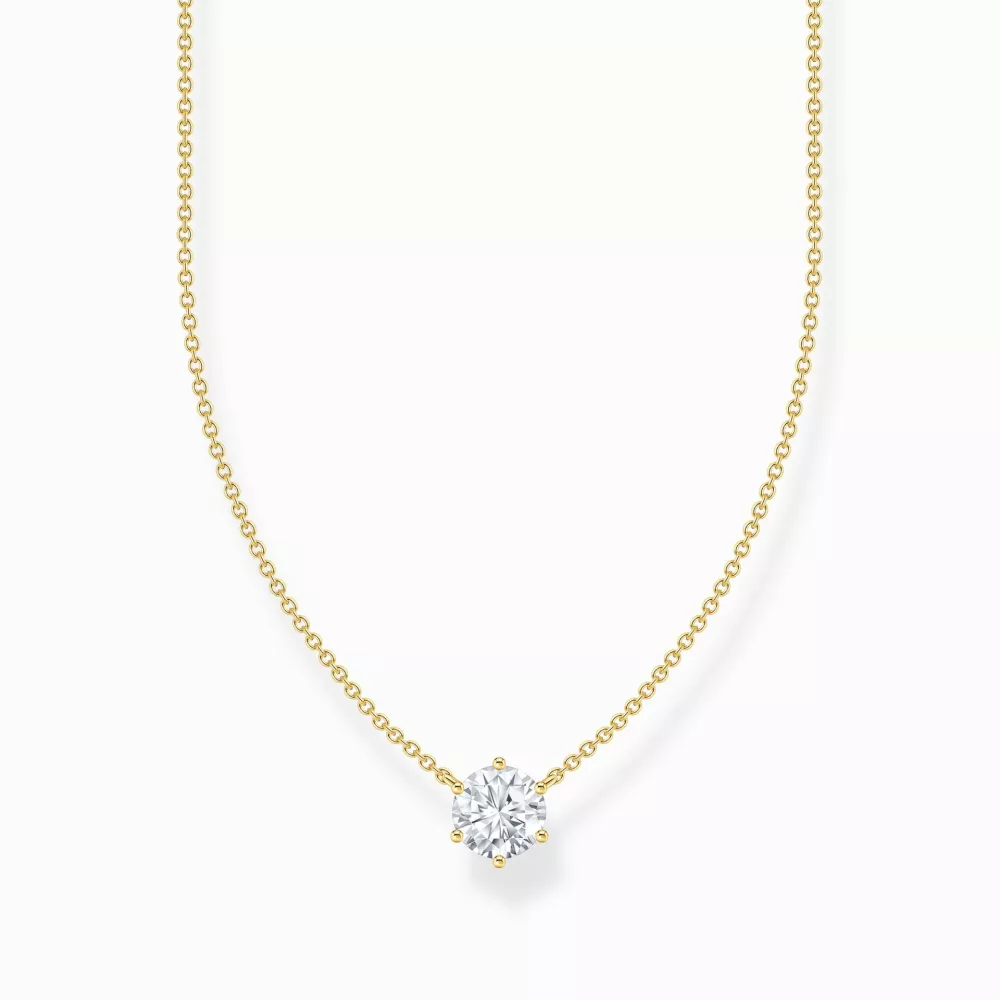 Thomas Sabo gold plated necklace white cz