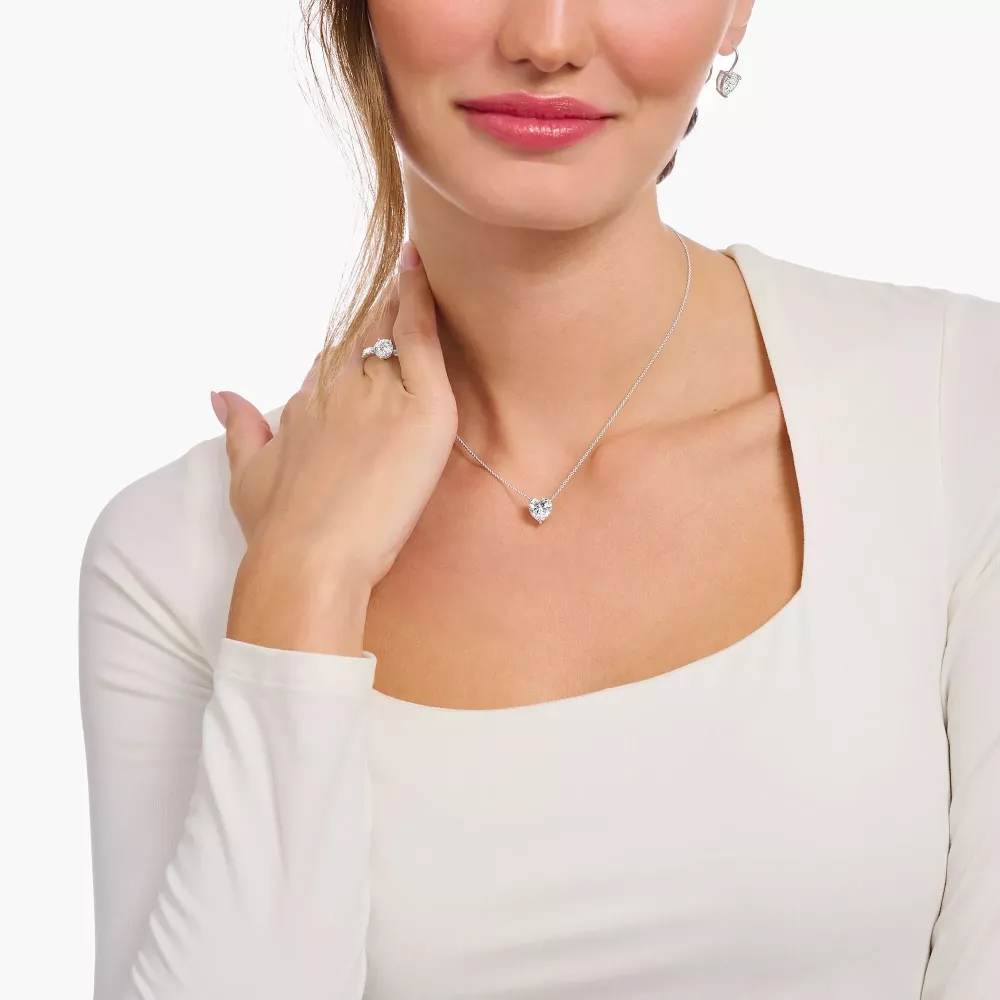 Thomas Sabo necklace white heart-shaped cz