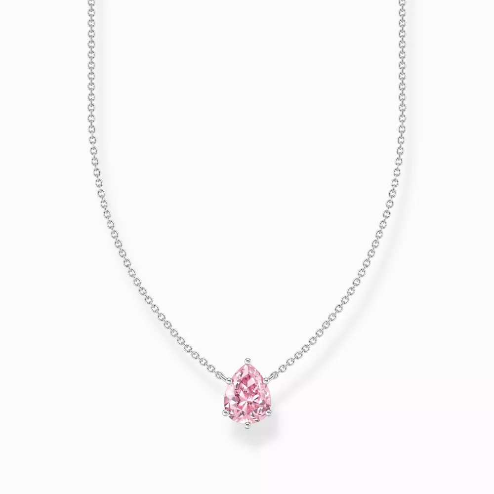Thomas Sabo necklace pink drop-shaped cz