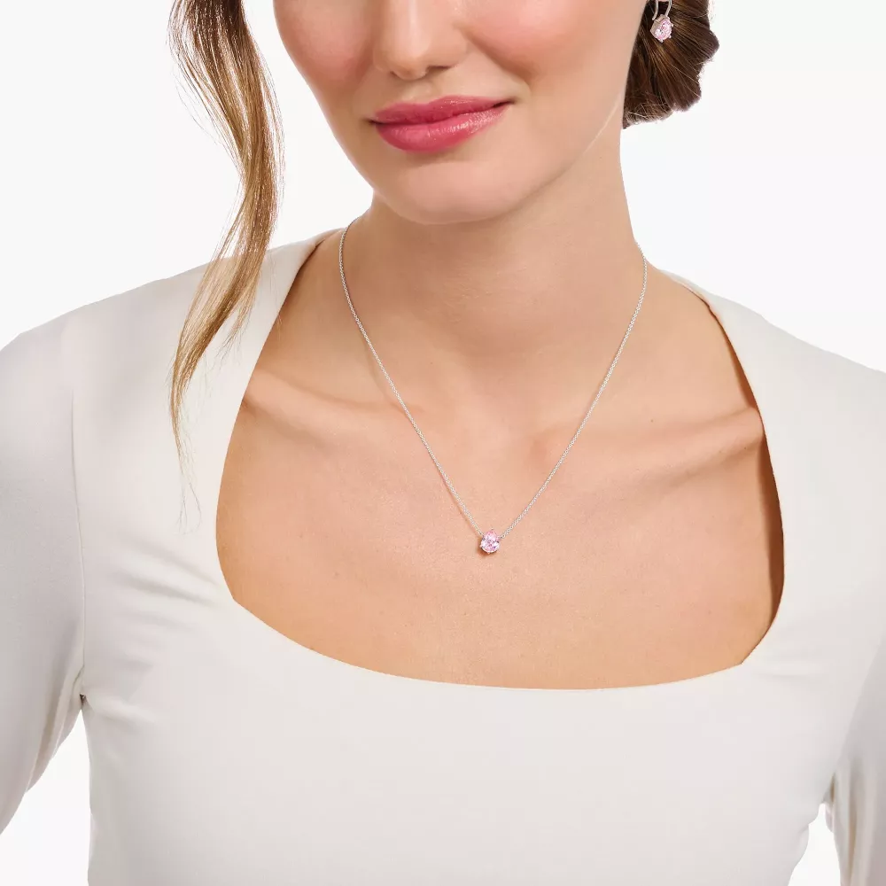 Thomas Sabo necklace pink drop-shaped cz