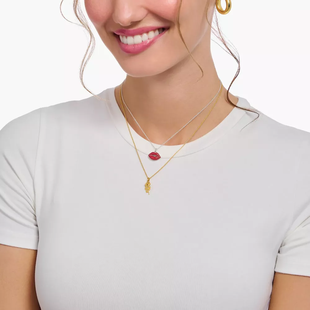 Thomas Sabo gold plated necklace rose