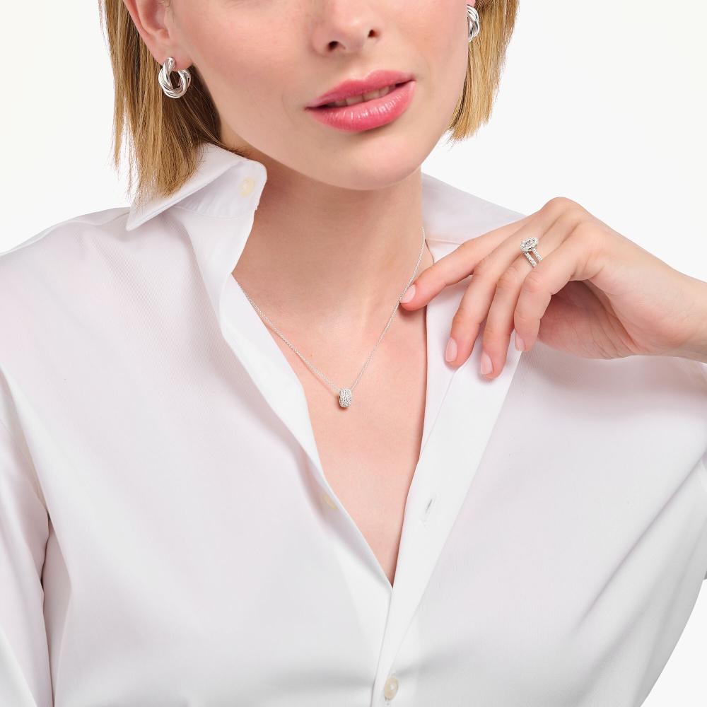 Silverhalsband ringhänge cz