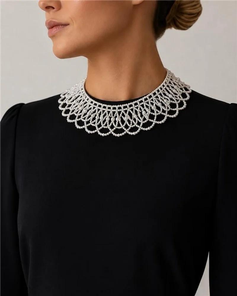 Lacy collar big neck 40-45 g/white