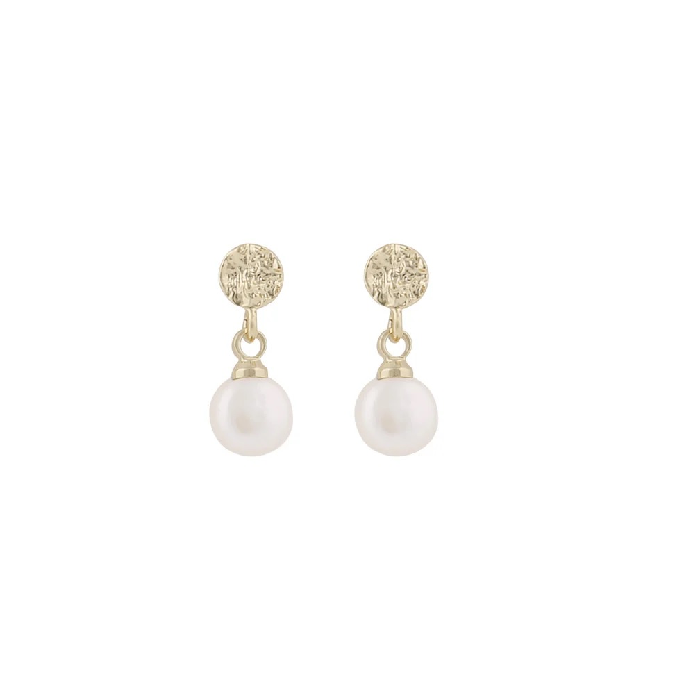 Lauren small pendant ear g/white