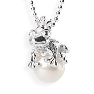 Hänge, groda med CZ, pärla