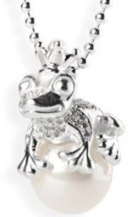 Hänge, groda med CZ, pärla