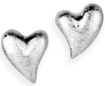 Örhänge, svängt silver hjärta