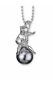 Hänge, ängel på pärla, grå