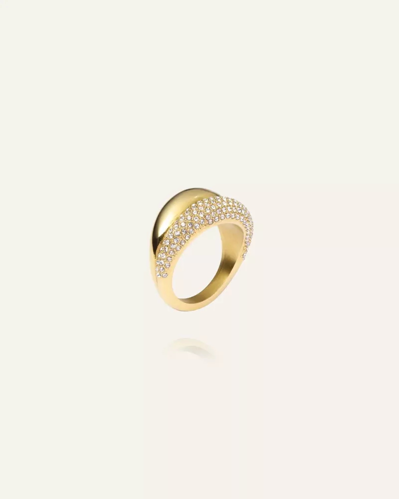 PAVÉ daring gold ring strl 54