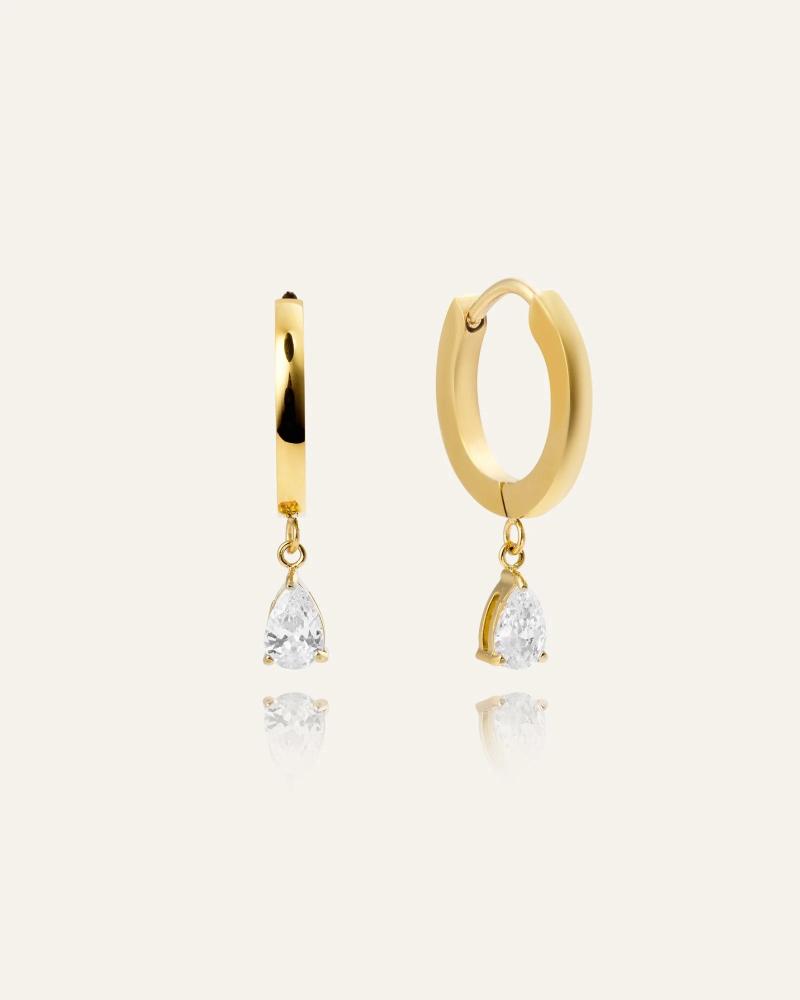 Belle gold hoops-white