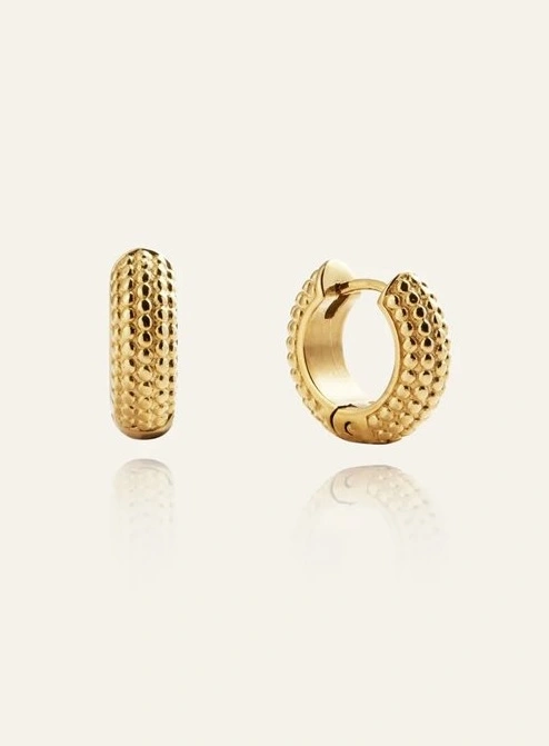 Beaded Hoops Gold Small