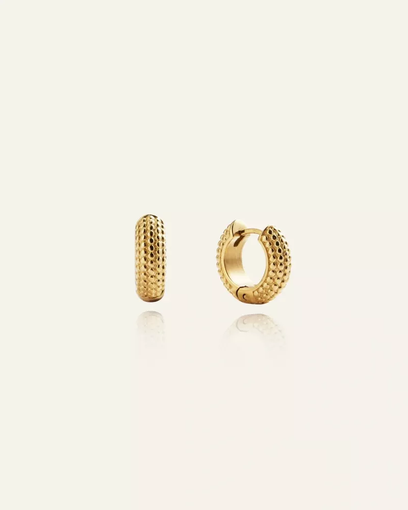 Beaded Hoops Gold Medium
